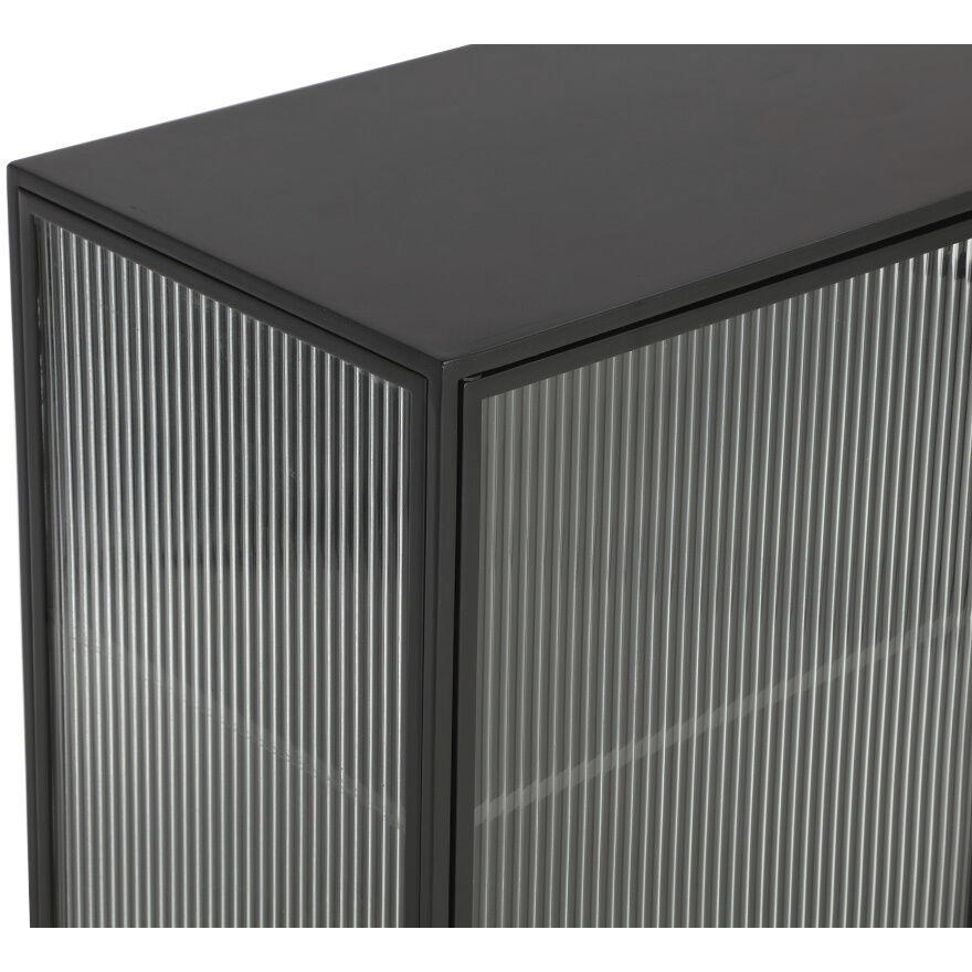 Parsons 35.5 X 15 inch Clear / Matte Black Sideboard, Small